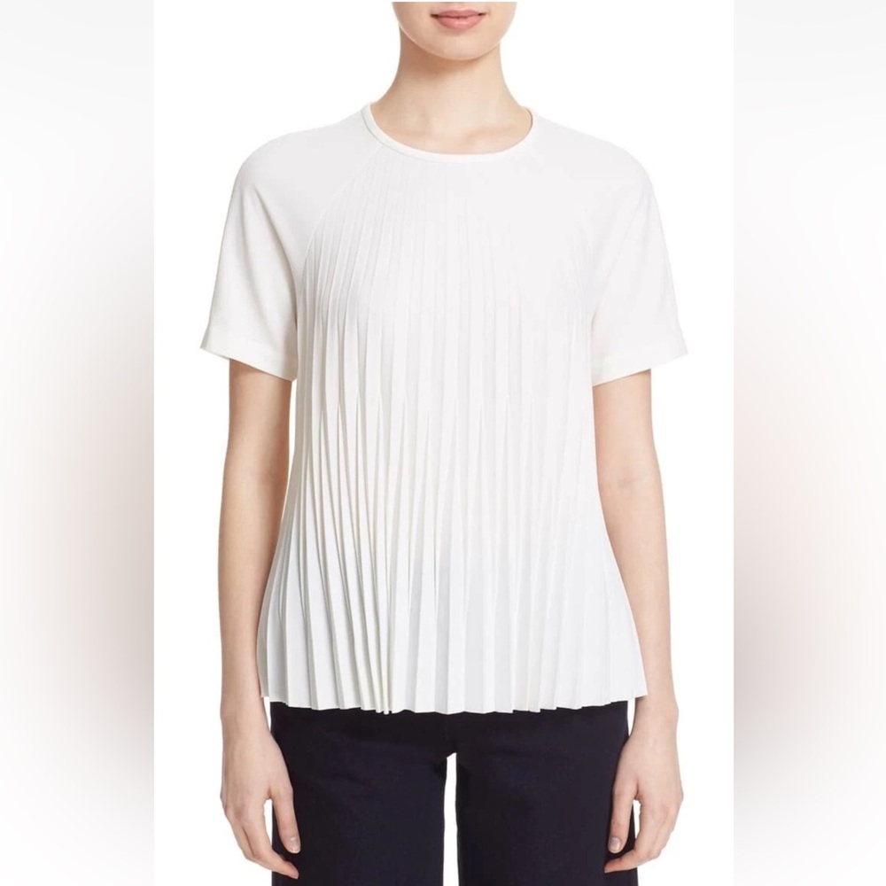 Kate Spade Cream Pleated Blouse Women's XXS